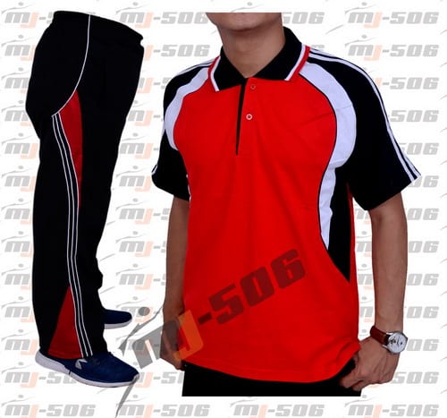 Setelan Baju Olahraga Predator Merah Toko MJ 506