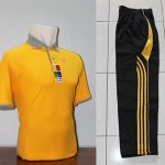 Setelan Baju Training Olahraga Warna Kuning