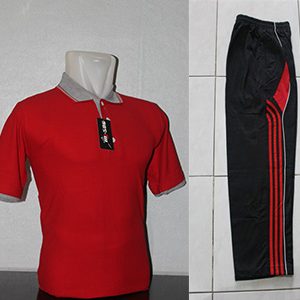 Setelan Baju Training Olahraga Warna Merah