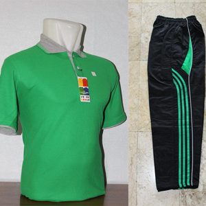 Setelan Baju Training Olahraga Warna Hijau Fuji