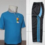 Setelan Baju Training Olahraga Warna Biru Turkis