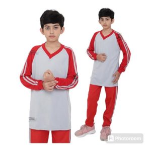 Baju Olahraga SD Warna Abu Merah