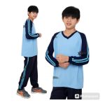 Baju Olahraga SD Warna Biru Muda Navy