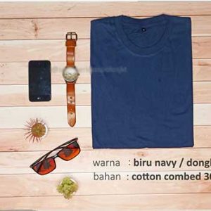 Kaos Polos Biru Dongker