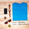 Kaos Polos Biru Turkis