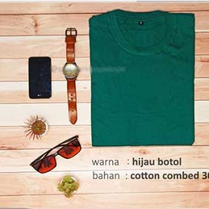 Kaos Polos Hijau Botol