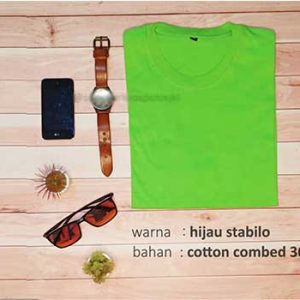 Kaos Polos Hijau Stabilo