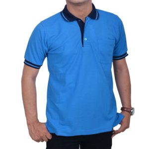 Kaos Polo Warna Biru Turkis