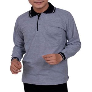 Kaos Polo Abu Misty Lengan Panjang