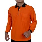 Kaos Polo Lengan Panjang Warna Orange