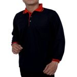 Kaos Polo Warna Hitam Lengan Panjang