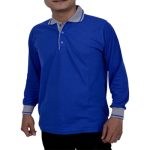 Kaos Polo Biru Benhur Lengan Panjang