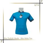 Polo Shirt Warna Biru Turkis Muda