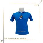 Polo Shirt Warna Biru Turkis Tua