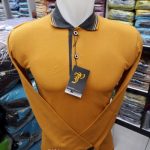 Polo Shirt Lengan Panjang Warna Kuning Kunyit