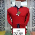 Polo Shirt Lengan Panjang Warna Merah Cabe