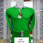 Polo Shirt Lengan Panjang Warna Hijau Fuji