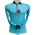 Polo Shirt Lengan Panjang Warna Biru Baby