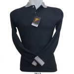 Polo Shirt Lengan Panjang Warna Hitam