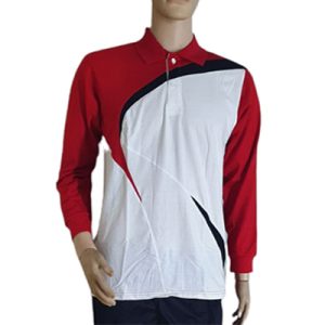 Kaos Olahraga Kantor Merah Putih Lengan Panjang