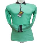 Polo Shirt Lengan Panjang Warna Hijau Toska Muda