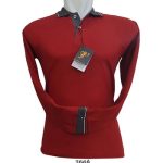 Polo Shirt Lengan Panjang Warna Merah Marun