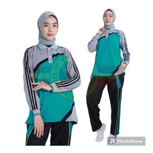 Baju Olahraga SMA Warna Hijau Toska