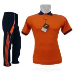 Setelan Baju Training Olahraga Warna Orange Hitam