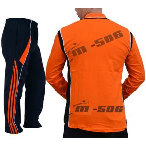 Setelan Kaos Seragam Lengan Panjang Warna Orange