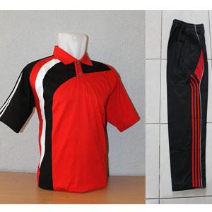 Setelan Baju Training Pria Warna Merah